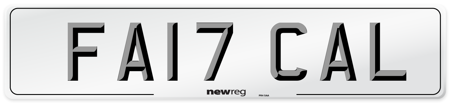 FA17 CAL Number Plate from New Reg